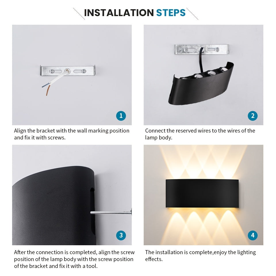 Various wall lights available in different wattages can be used for a voltage range of 85-265V.