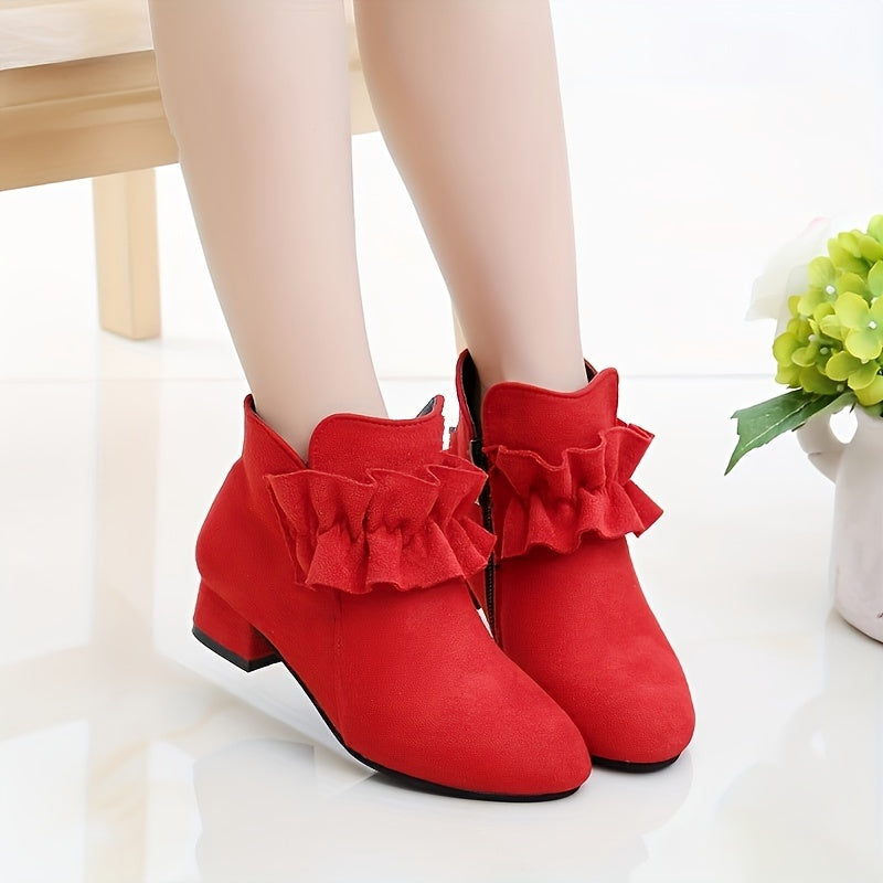 Classy high-heeled boots with zipper provide style and stability for girls on the go, suitable for all seasons and indoor/outdoor travel.