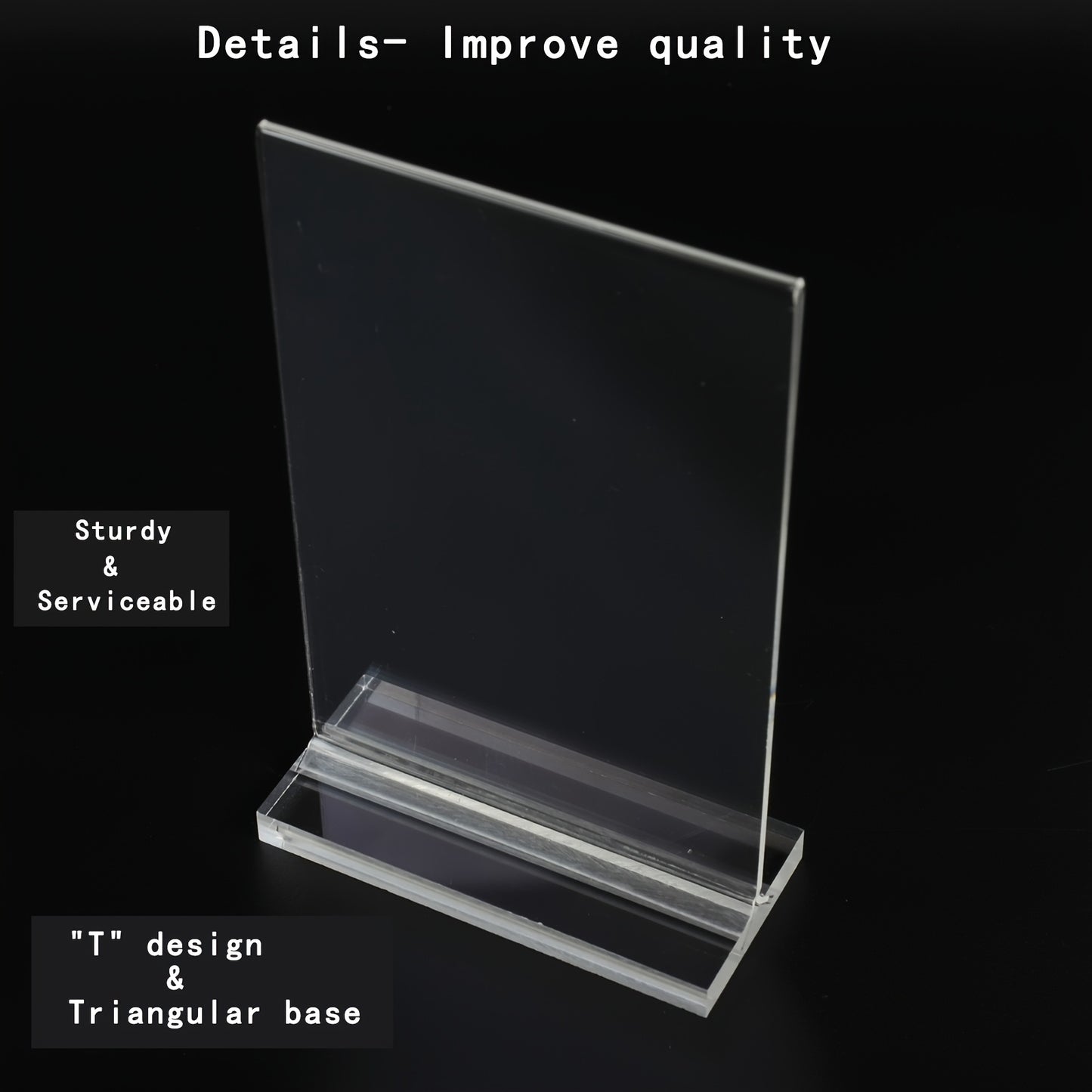 4 Acrylic Sign Holders for A5 & A6 Labels, Transparent Display Stands for Desk/Counter