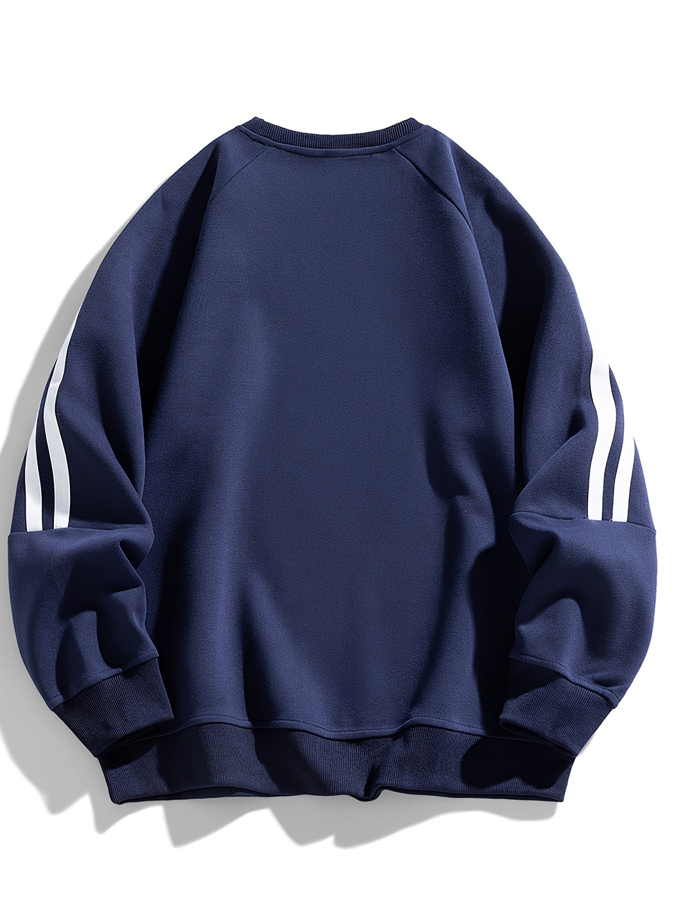 Men's side striped crewneck hoodie, comfortable and breathable, suitable for street and outdoor activities.