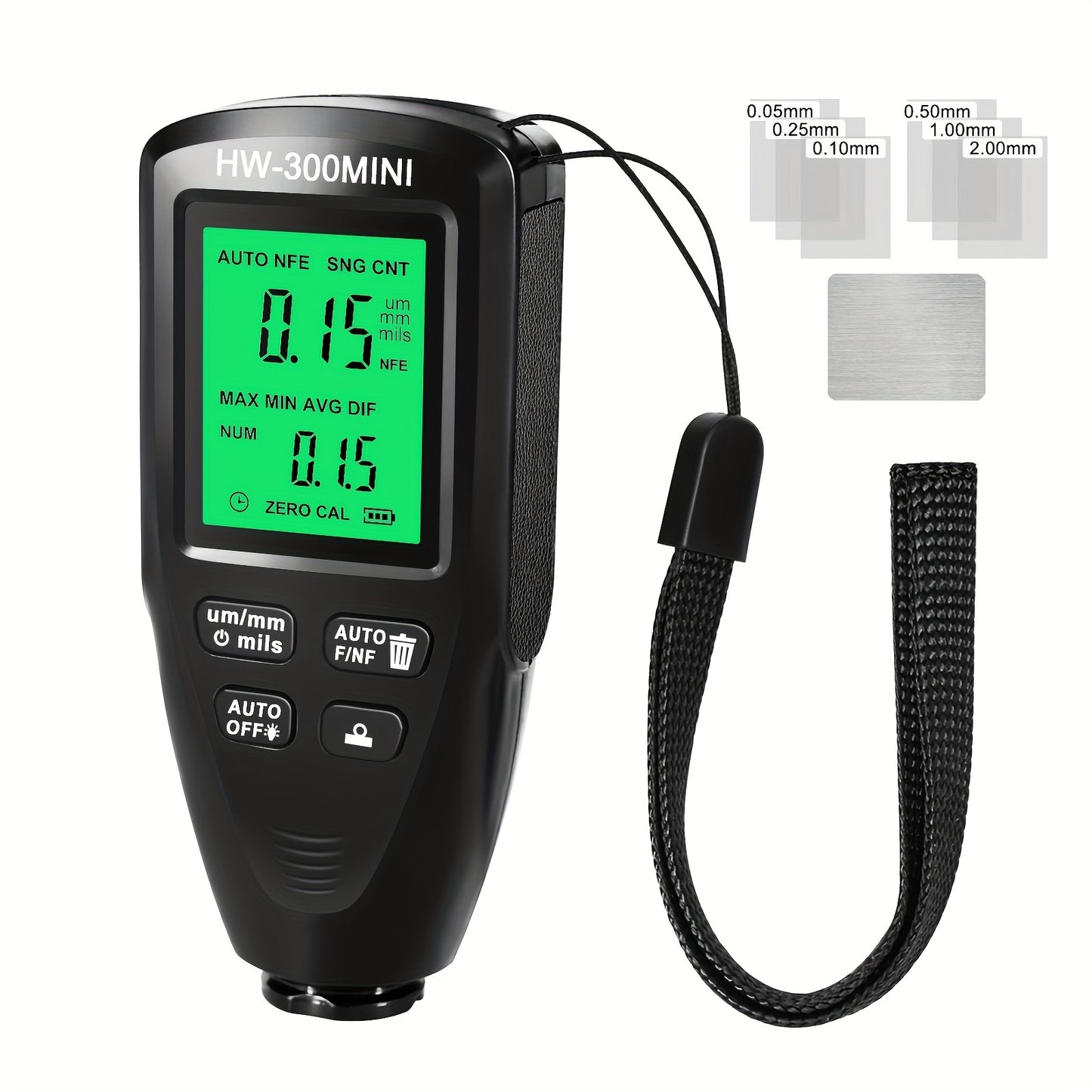 Shawty Automotive Paint Thickness Gauge is a high-accuracy meter with ABS clear display and auto substrate identification, powered by non-rechargeable AAA battery, making it ideal for used