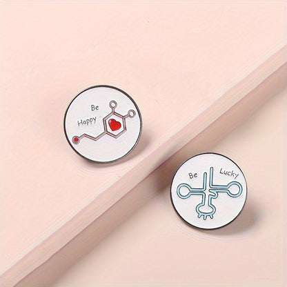 Set of 20 Enamel Science Brooches in Cartoon Academic Style, featuring Chemistry-themed badges including a Beaker, Microscope, DNA, and Alcohol Lamp. Perfect for adding a fun and unique touch to lab coats, bags, and clothing.