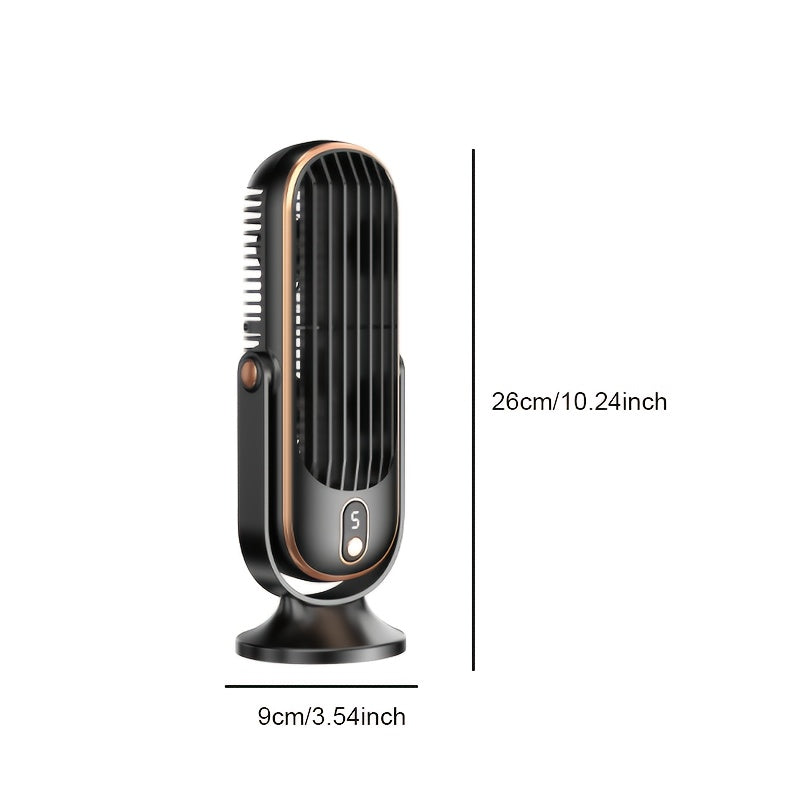 Introducing our Whisper Quiet USB Rechargeable Personal Air Tower Fan! This fan features a LED display, 5-speed settings, and 720° oscillation for maximum airflow. Made of durable plastic material with a lithium battery, this portable fan is perfect for