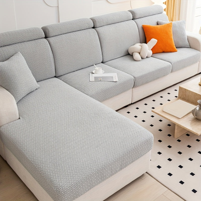 Modern Jacquard Sofa Cover made of durable polyester & spandex blend, non-slip, pet-friendly, easy care, suitable for armchair to sectional sofas.