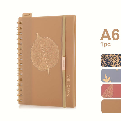 1 spiral notebook with 160 pages, A5/A6 size, floral design with hot stamping. Includes bandage diary, study planner, perfect for teachers and office supplies. Ideal for back-to-school.