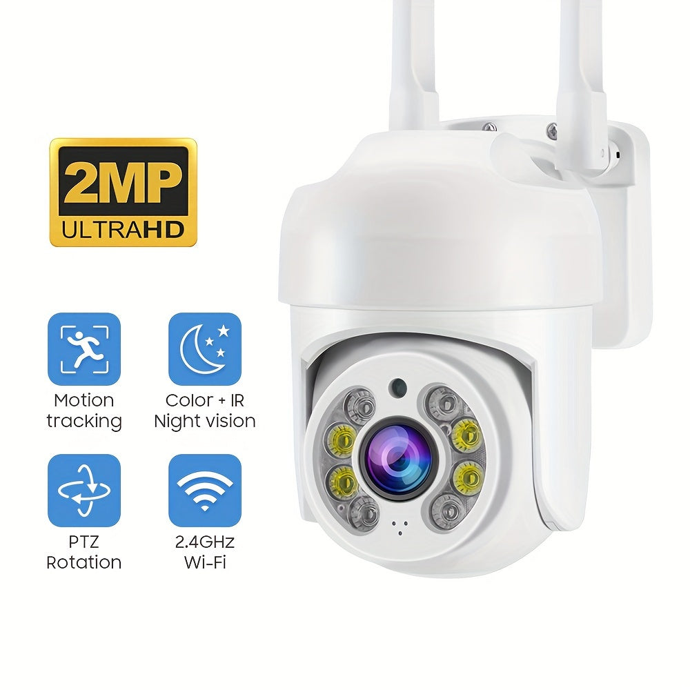 Experience the ultimate in home security with the Teruhal Smart Home Security Camera. This WiFi enabled camera is waterproof and features auto-tracking with audio, full color day and night vision, AI human detection, two-way audio, 360° panoramic view