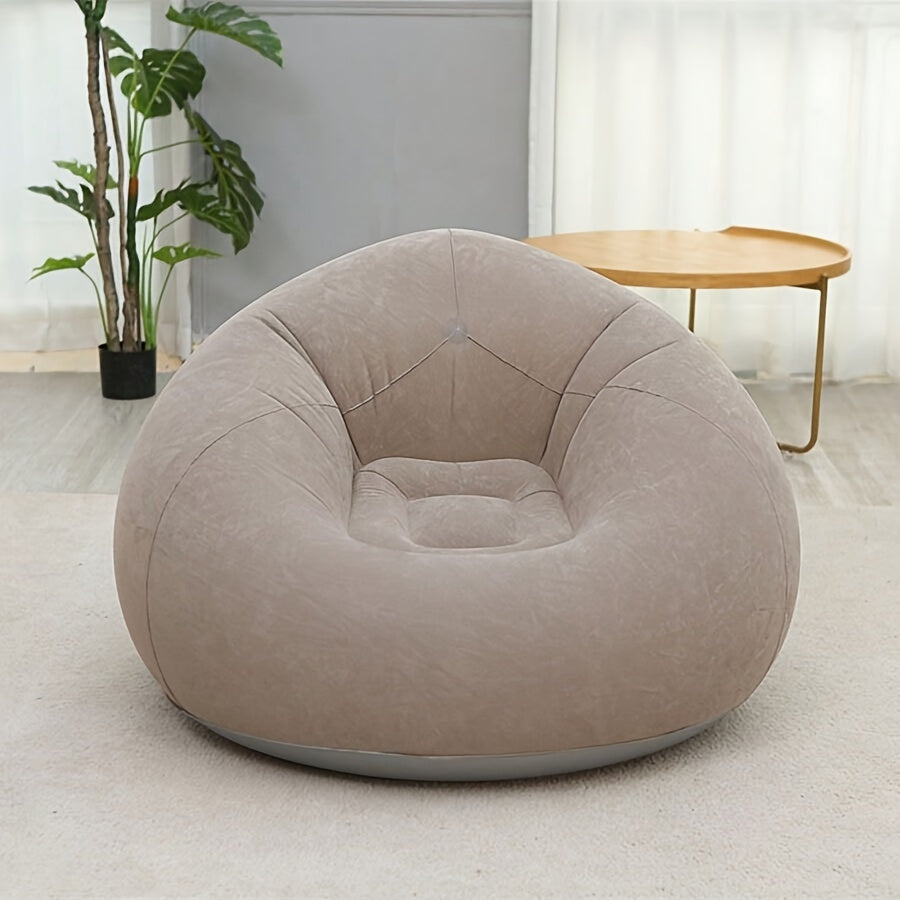 Lazy inflatable sofa chair for indoor and outdoor use.