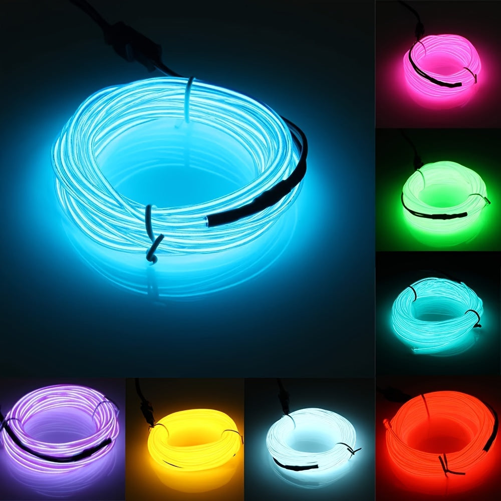 Bright Neon Light Strip for DIY decorating, festivals, Halloween, Christmas, and parties with 360° illumination.