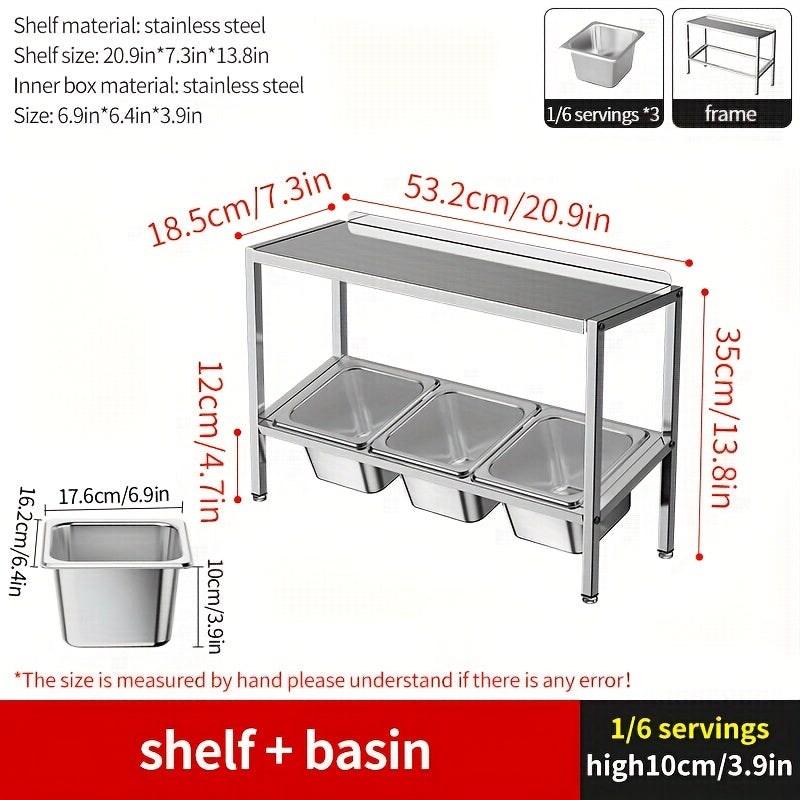 Durable Stainless Steel 3-Tier Kitchen Organizer with Lids - Ideal for Storing Spices, Fruits, and More | Efficient Countertop Storage Solution