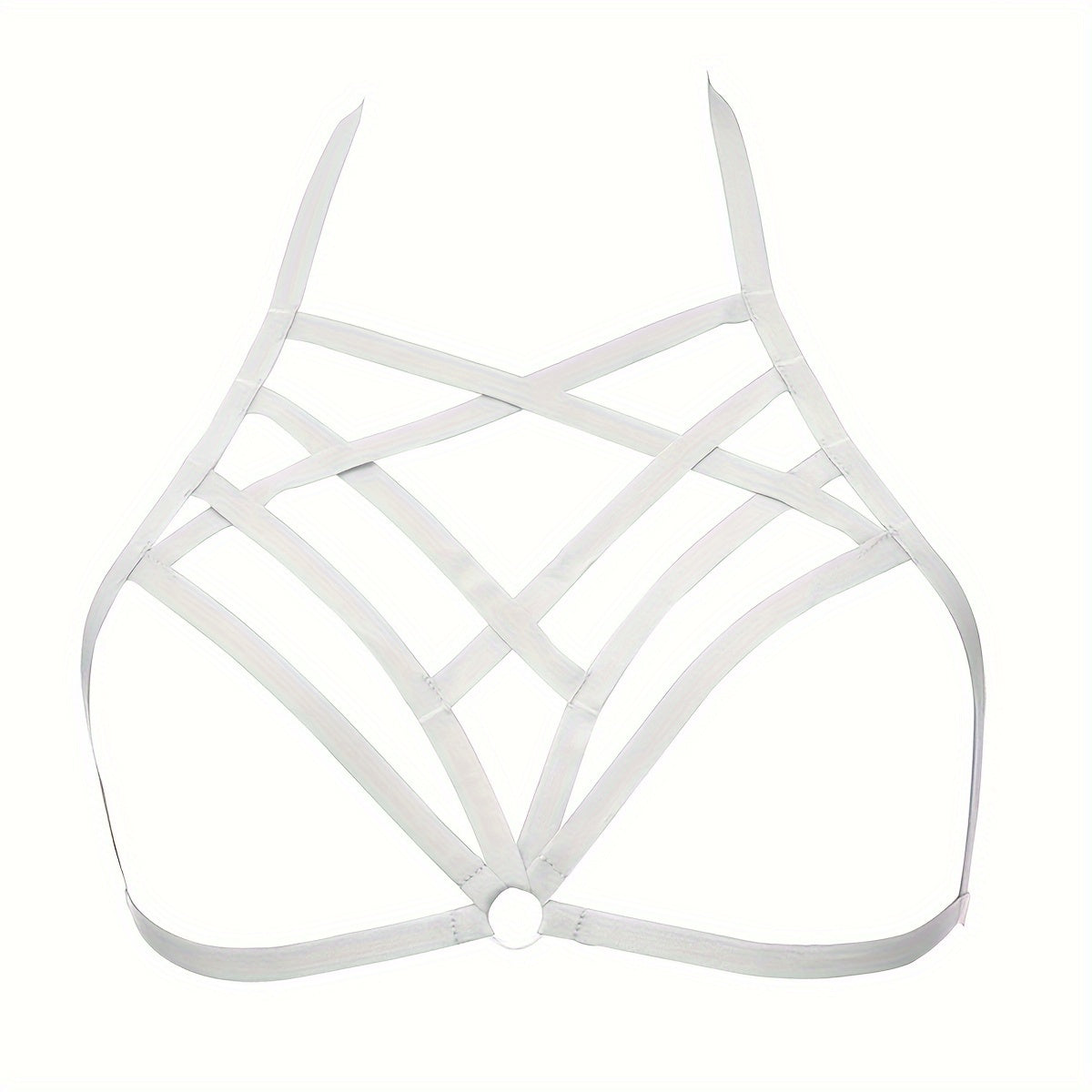 Gothic cage bra harness with sheer body suspenders - sexy lingerie and accessories for women.