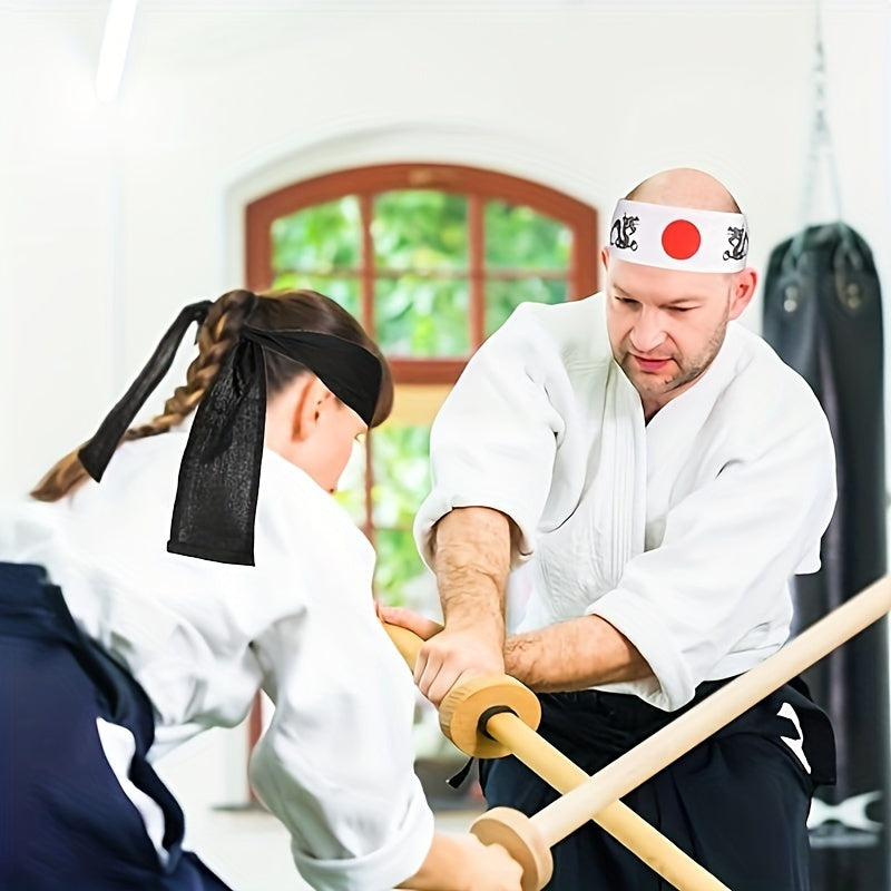 This headband is versatile, serving as both a traditional Japanese headband and a stylish option for sushi chefs and karate enthusiasts. Made from breathable cotton knit fabric, this headband features a drawstring closure for a comfortable fit. Be sure