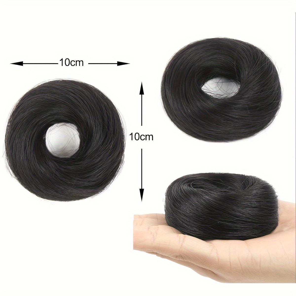 Stylish 3-inch synthetic hair bun ponytail extension for women, ideal for parties and casual wear.