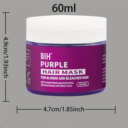 BHI Purple Hair Mask brightens and tones blonde to platinum hair by neutralizing yellow tones.