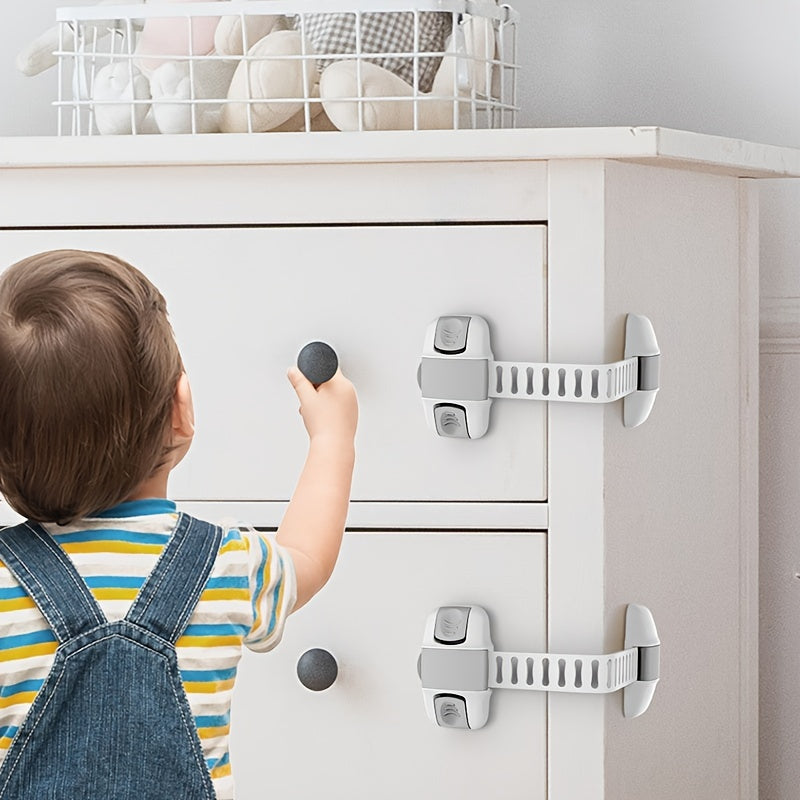 Ensure your baby's safety with the 20cm/7.9inch Child Safety Lock - Prevent accidents with our Anti-Clamp Cabinet & Refrigerator Drawer Locks!