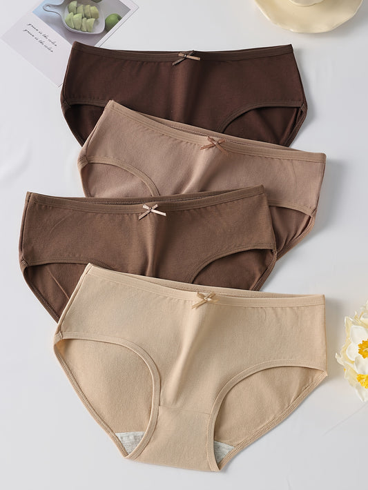 Seamless bow-decor briefs: Comfortable, breathable, and stretchy women's lingerie.