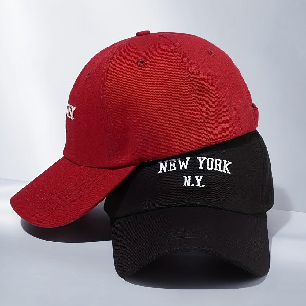 2 fashionable letter embroidered baseball caps for men and women, perfect for spring and summer sun protection.