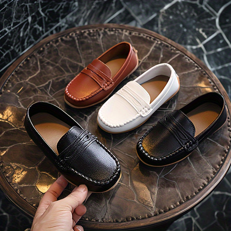 Boys' Vintage Slip On Loafers: Lightweight Non-slip Shoes for All Seasons