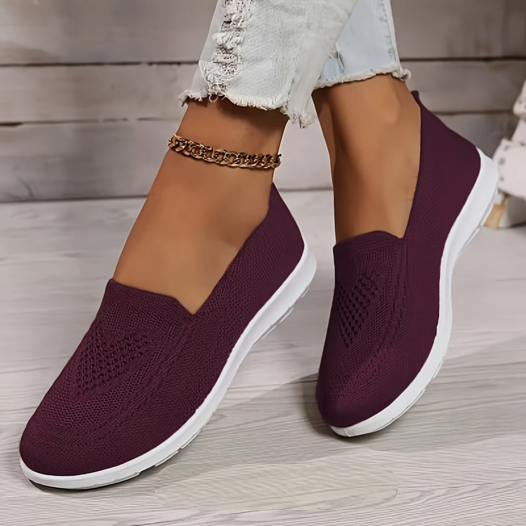 Women's slip-on sneakers are lightweight and breathable with PVC sole and fabric lining. Perfect for all seasons, available in multiple colors.