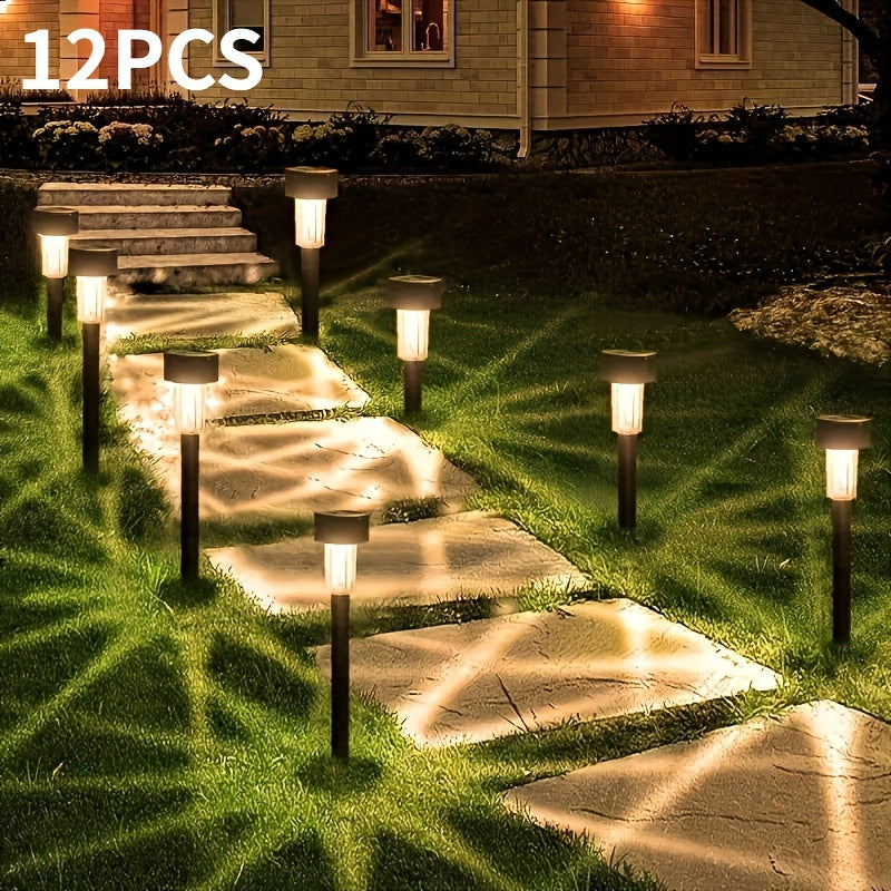 12 solar lawn lights for outdoor villa courtyard landscape decoration.