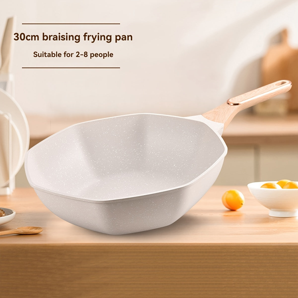 One piece of 30.0cm Cast Aluminum Non-Stick Frying Pan with Large Capacity Flat Bottom Skillet. It is durable, easy to clean, and safe for dishwasher and oven use. Suitable for all types of stoves.