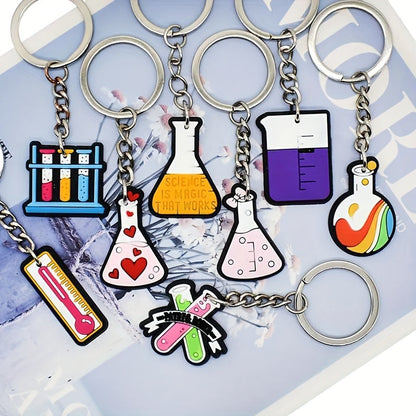 [Top Pick] Assortment of Keychains with Science-Themed Designs: Test Tubes, Flasks, Biology, Chemistry, and More – Perfect for Student Gifts and School Events!