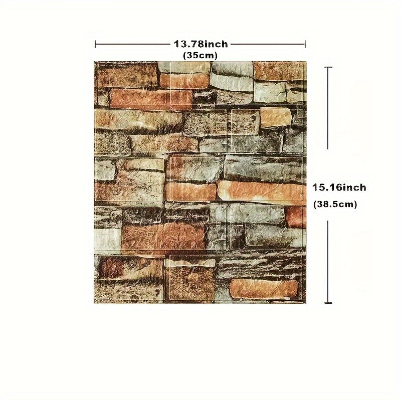 20/40pcs 3D Brick Foam Wall Stickers- Self-Adhesive, Waterproof Peel and Stick Tiles for Kitchen, Bathroom, Living Room, Hallway. Easy to Install, Clean and Customize with Adjustable Grout