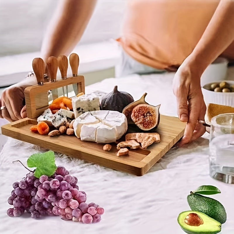 Cheese Board Set featuring bamboo and wooden options, and creative designs for kitchen use.