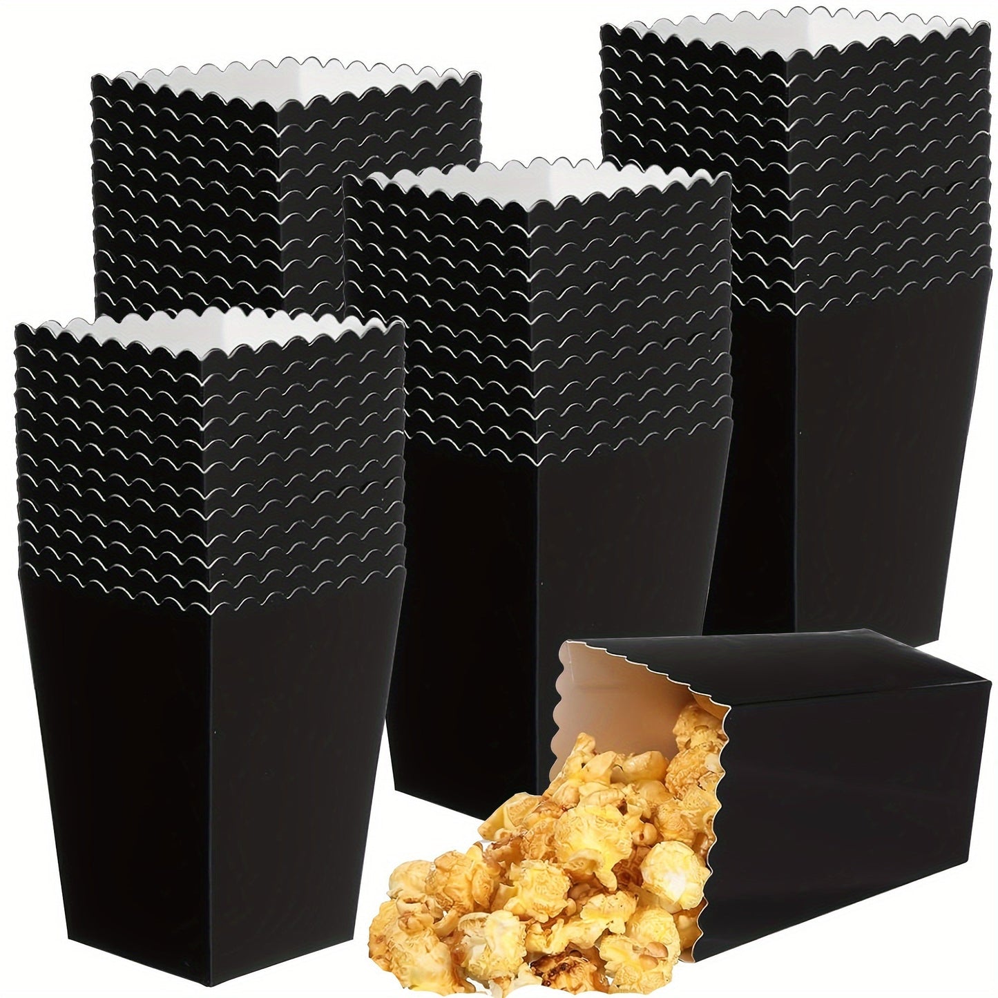 50 Mini Popcorn Boxes, Paper Bags for Individual Servings at Weddings, Graduations, Birthday Parties. Perfect for Small Pretzel Treats, Popcorn, Candy Bars. Movie Theater Snack Containers.