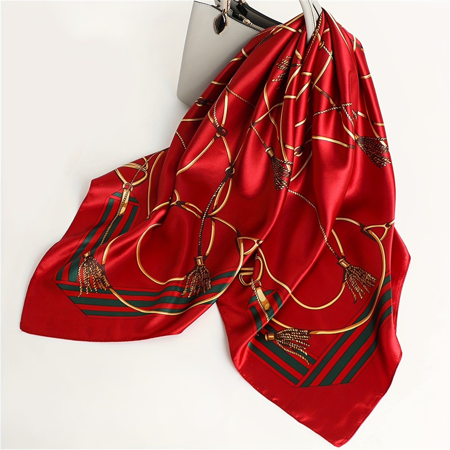 35.4-inch square printed scarf, suitable for all seasons, can be used as a Bandanna sun protection handkerchief or shawl for outdoor activities or air-conditioned rooms, ideal for women.