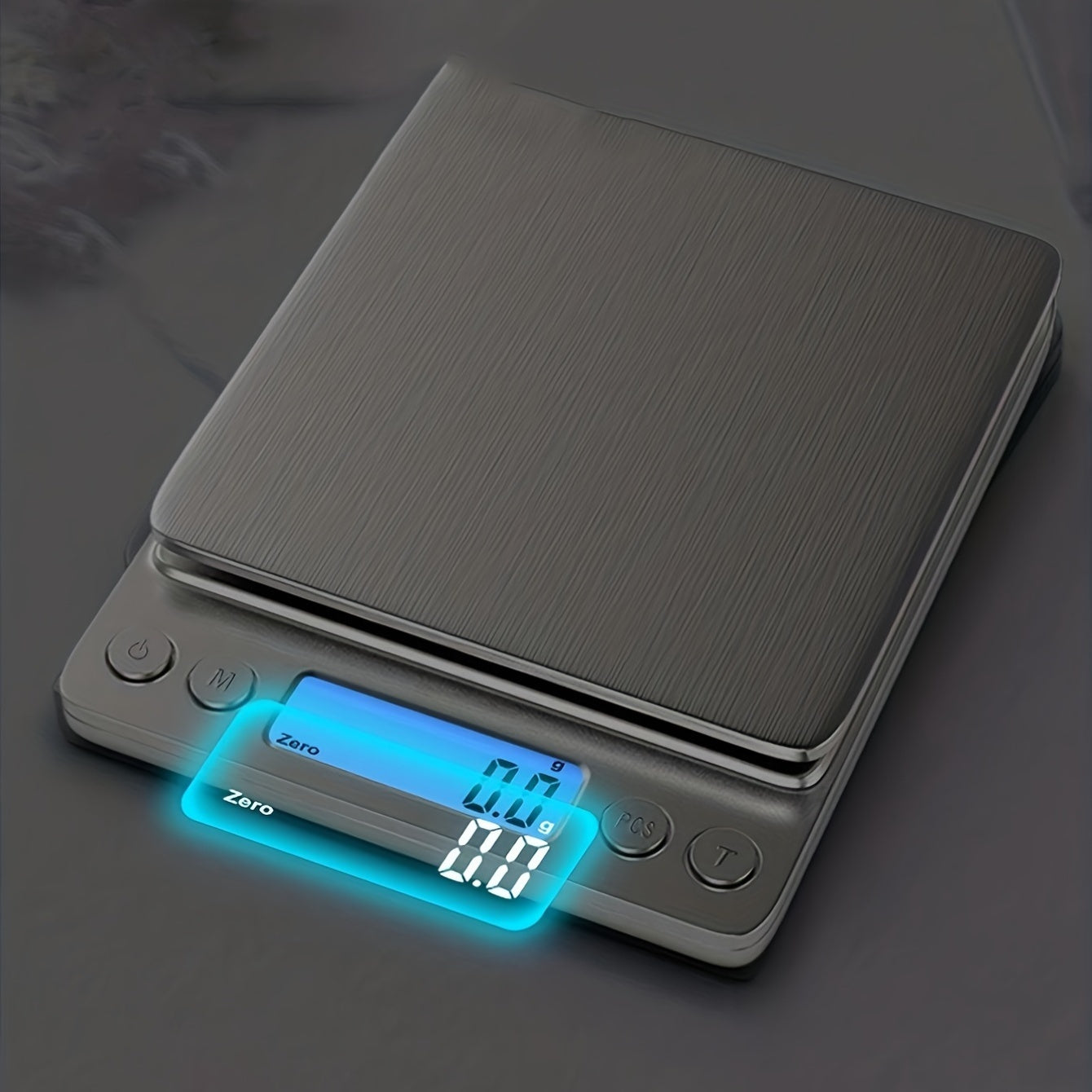 High precision digital scale for food weighing in grams and ounces, battery-free, essential for apartments and dorms.