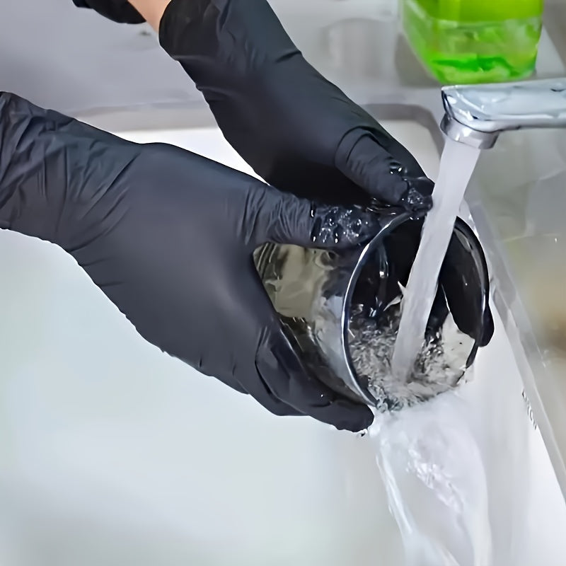 Get 20 pieces of high-quality, heavy-duty nitrile disposable gloves that are lead-free, PVC-free, and waterproof. Perfect for household cleaning, kitchen tasks, tattoo artists, pet grooming, salon services, outdoor activities, and furniture use.