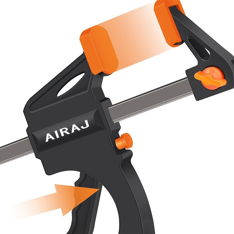 AIRAJ 4-Inch Woodworking Clamps - Strong Steel, Simple Adjustment for DIY Projects