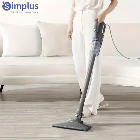 Simplus Corded Vacuum Cleaner with 16000PA suction power, 400W, 0.5L dust cup, 4m cord, dual filtration system, 2-in-1 nozzle, European plug, quiet 82dB operation.