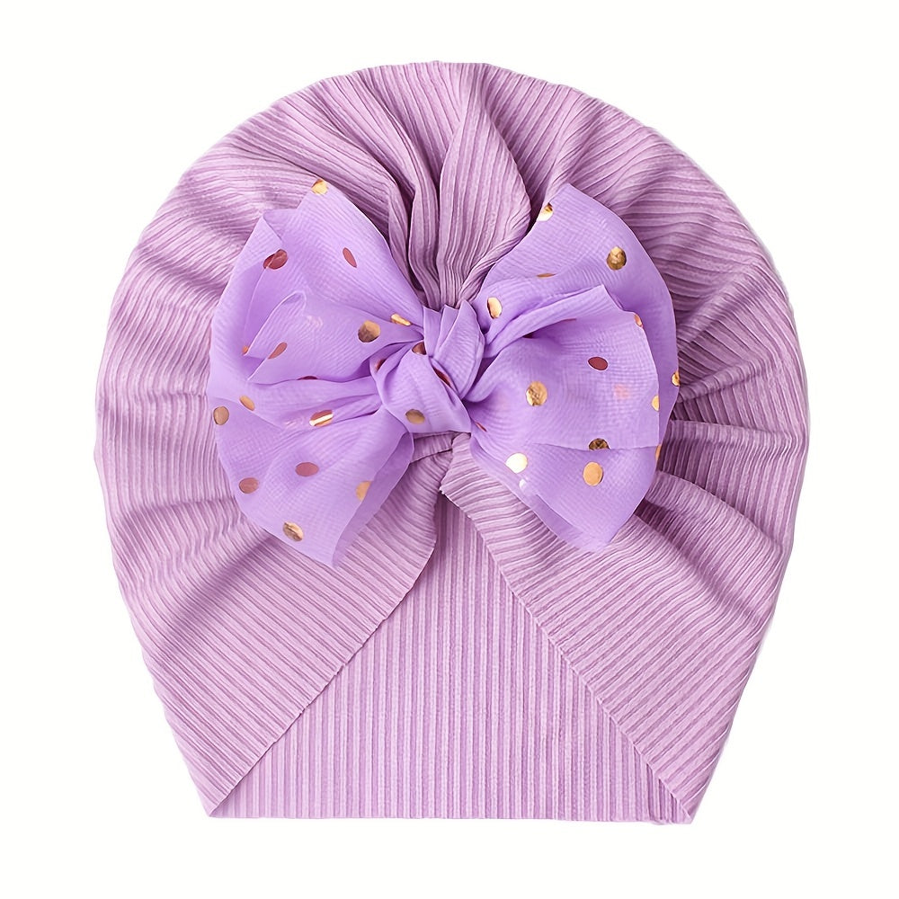 Baby bow headband with threaded thin girl hat