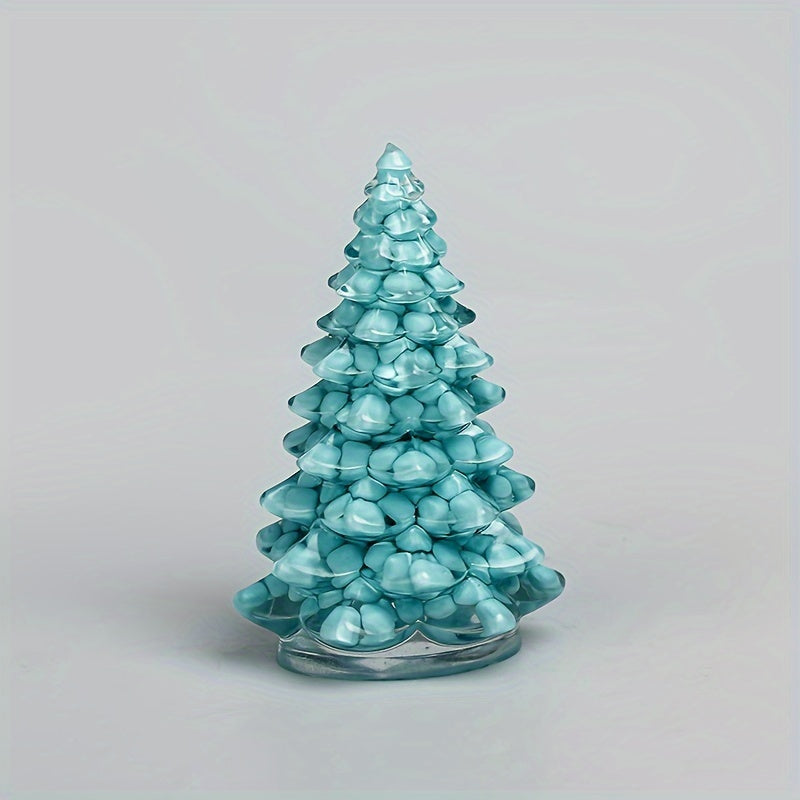 Handmade resin lucky tree ornament with natural gemstones for Christmas decor and holiday gifts.