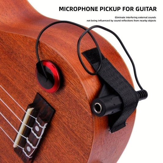 QiJiStar Professional Guitar Pickup with ABS material and Piezo contact, 6.35mm female plug for easy installation on acoustic guitar, ukulele, banjo, kalimba, harp. Suitable for room