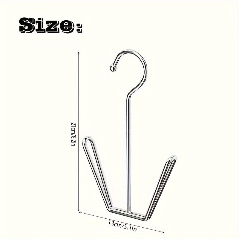 Three stainless steel shoe rack hangers designed for space-saving storage and drying in closets. Perfect for home and laundry organization, storing shoe boxes, household accessories, and drying racks.