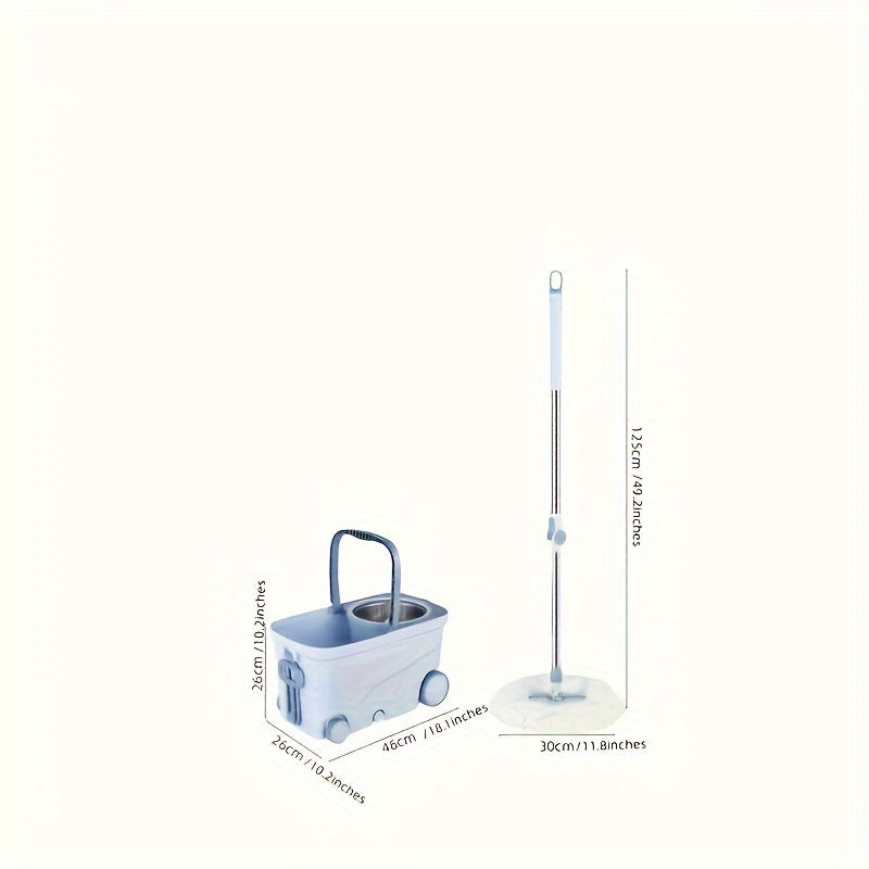 The pack includes two spin mops and buckets, each equipped with a 4-wheel wringer for effective floor cleaning. Perfect for household use, this set also comes with a rotating mop for effortless dust removal. It is suitable for both dry and wet cleaning