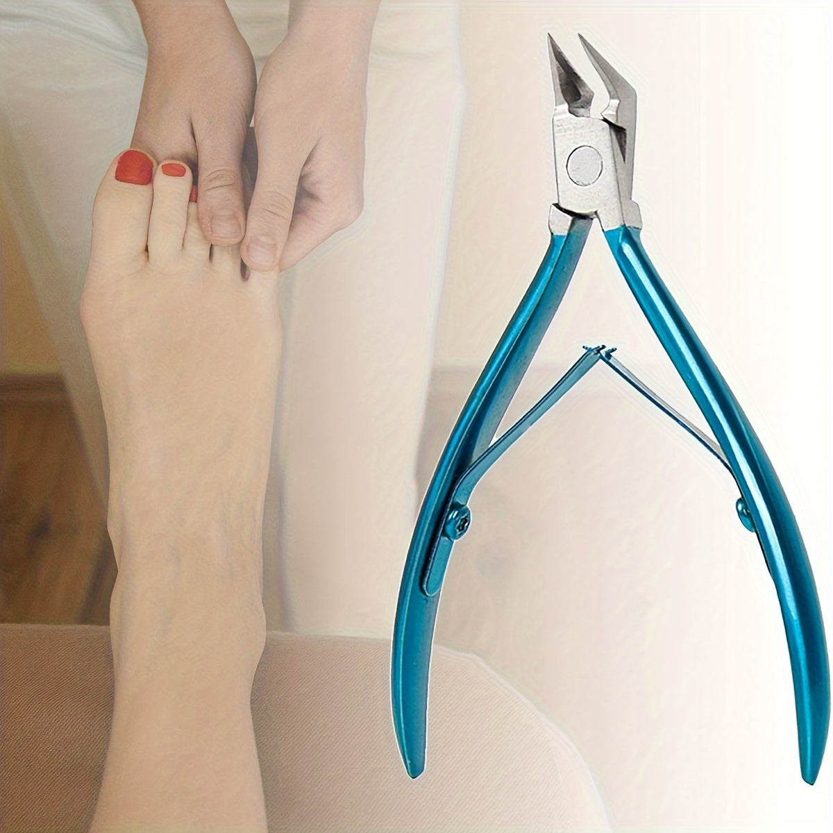 Ingrown toenail tool: 1PC stainless steel nail clipper with sharp pointed tip for thick nails, wide jaw toenail cutter, professional podiatry tool.