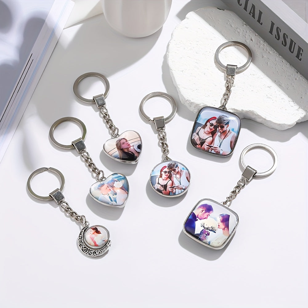 Customize your high-quality love heart keychain with personalized photos, including a wedding dress photo, children's photo, or any other special image. This makes a perfect gift for a loved one on their birthday or any occasion.