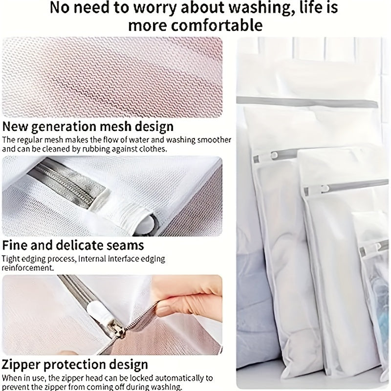 Get organized with this set of 10 laundry bags featuring zippers. Made of durable fabric, these multipurpose rectangular wash bags are perfect for delicates, travel, and storage. Use them as clothes mesh protectors for Halloween or Christmas. Each pack