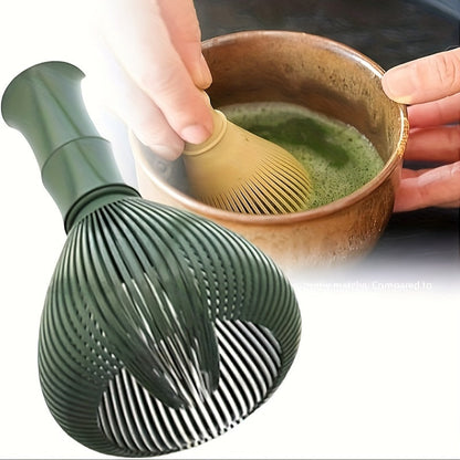 Reusable resin Chasen brush tool for preparing matcha green tea powder - perfect for making Japanese matcha tea.