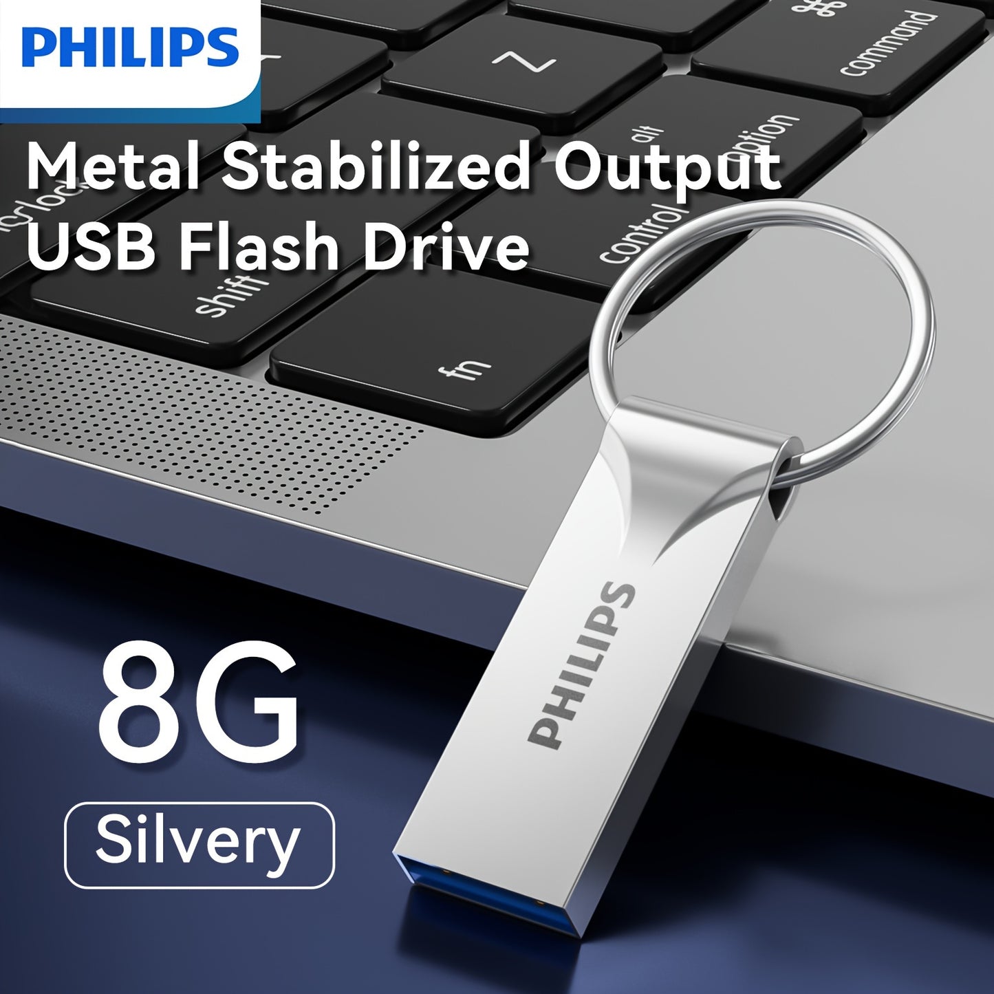 Large capacity USB flash drive with portable keychain design, suitable for most devices.