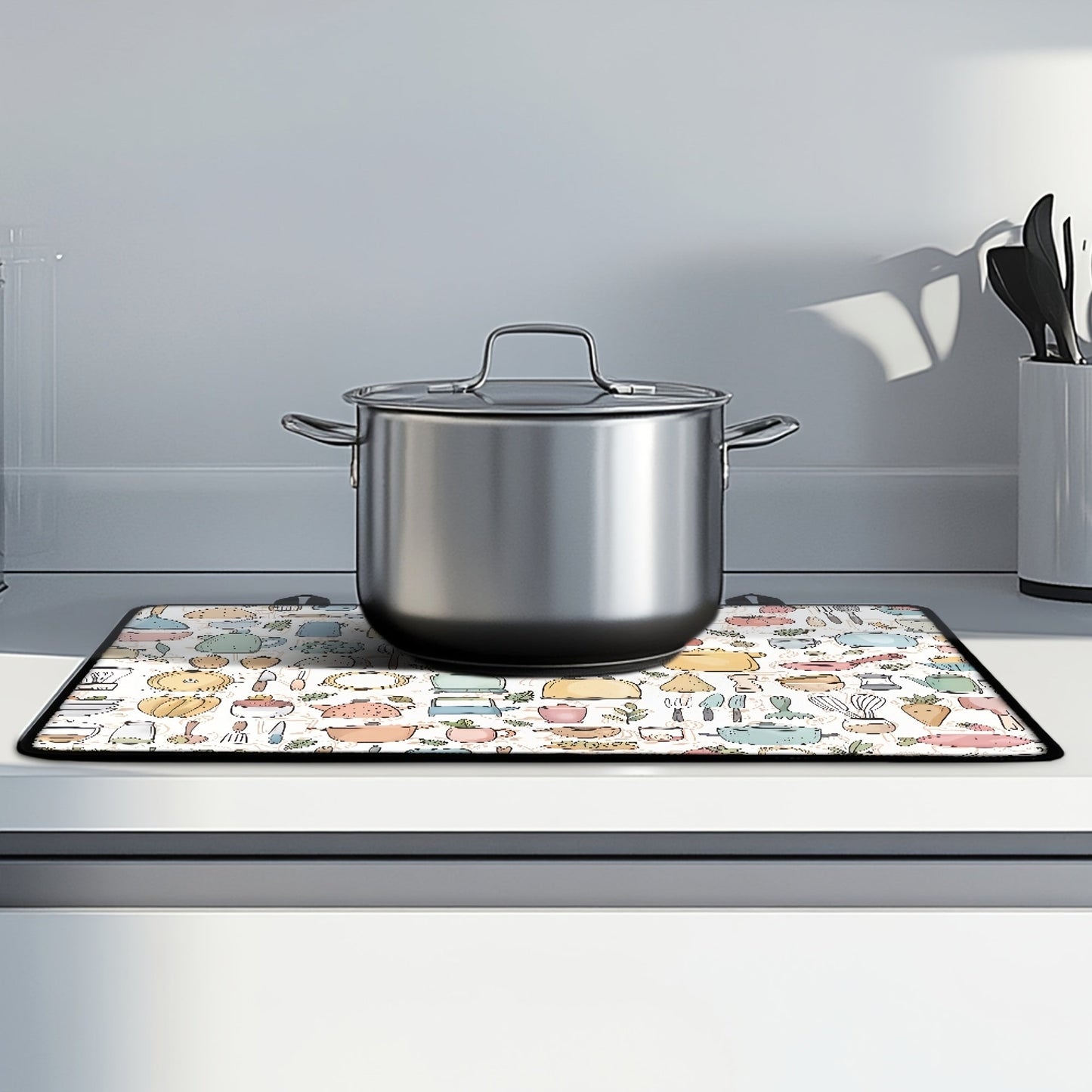 Patterned Cartoon Kitchen Tool Stove Cover - Heat-Resistant and Non-Slip, Suitable for Glass Ceramic and Rubber Stove Surfaces. Protects from Scratches, Can be Used as an Ironing Mat and Coffee Pad for Electric and Magnetic Stoves. Versatile Countertop