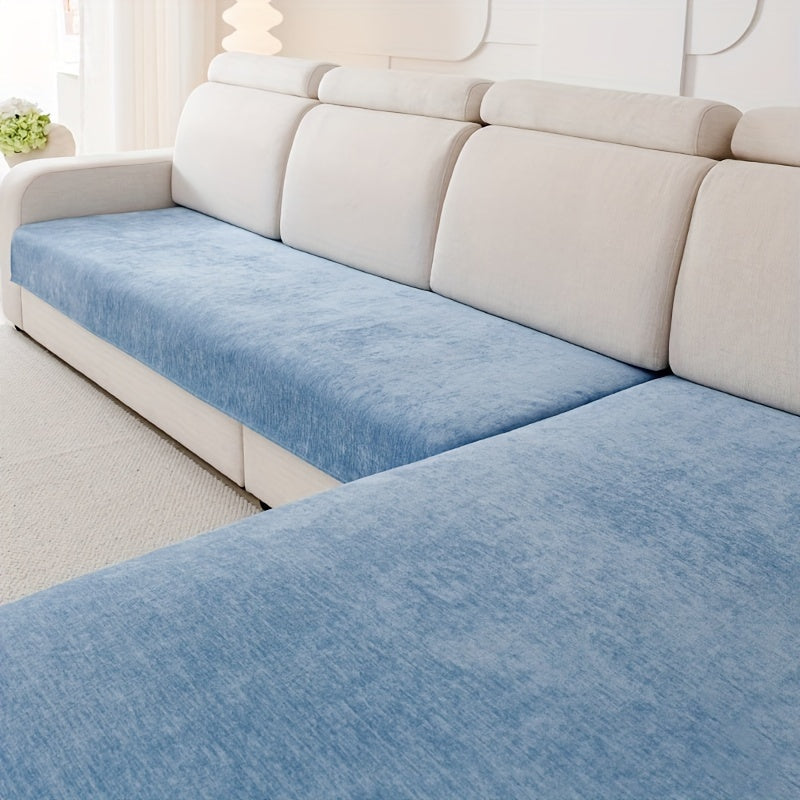 Chenille sofa protection pad set - pet-friendly, non-slip, scratch-resistant - machine washable polyester covers for various sofa sizes.