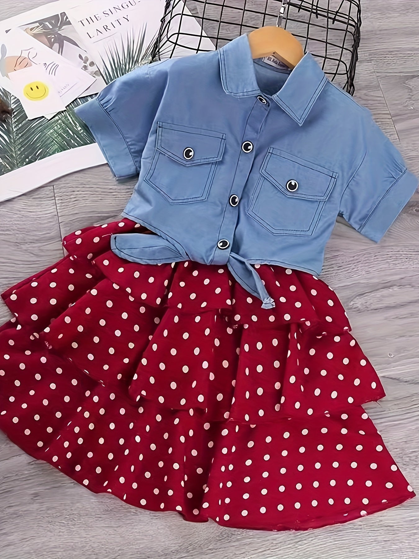 2024 New Summer Girls' Denim Jacket, Princess Dress, Perfect for Outdoor Wear