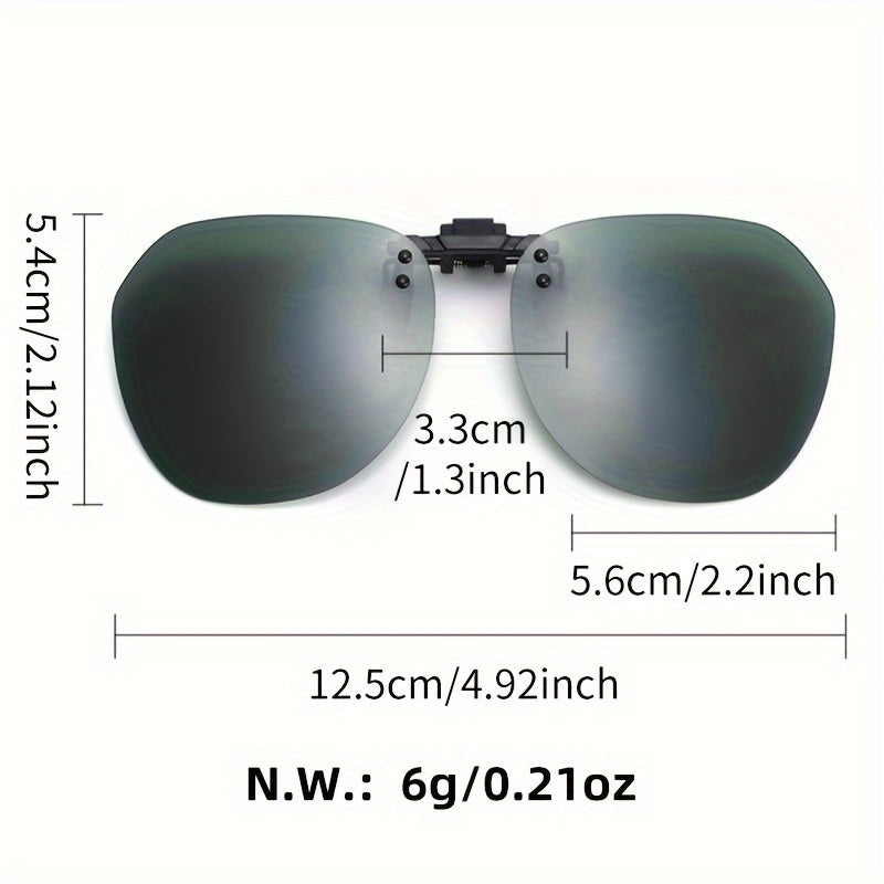 Adjustable unisex driving sunglasses clips that can be flipped up for ultra-light driving, providing protection against ultraviolet rays and harmful rays.