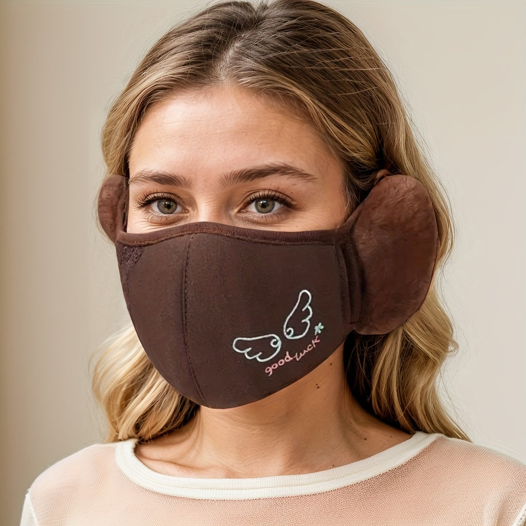 Stay warm this winter with our Women's Winter Ear Muff Face Mask. This unisex ear protector is windproof and breathable, made from stretch polyester fabric that is knitted for added warmth. Hand wash only. A fashionable accessory for ladies.