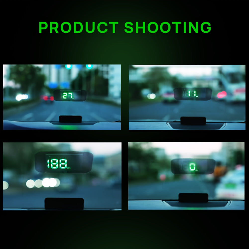 KWHUD K1 Car Head-Up Display: Plug & Play Speedometer with Auto Brightness, USB Powered, Fits All Models