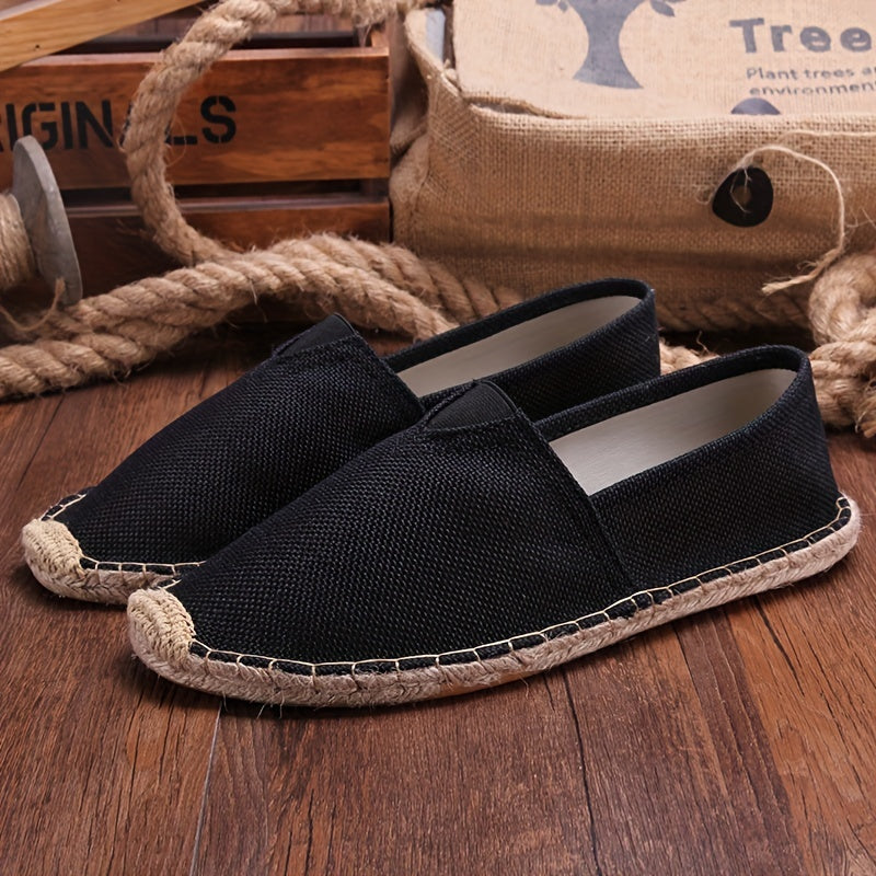 Men's slip-on espadrilles for casual comfort while walking.